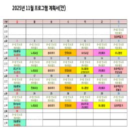 25년 11월 프로그램계획서입니다.